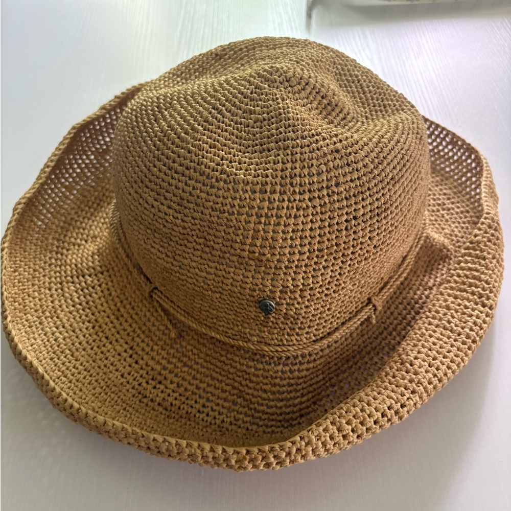 Helen Kaminski Tan Braided Straw Sun Hat